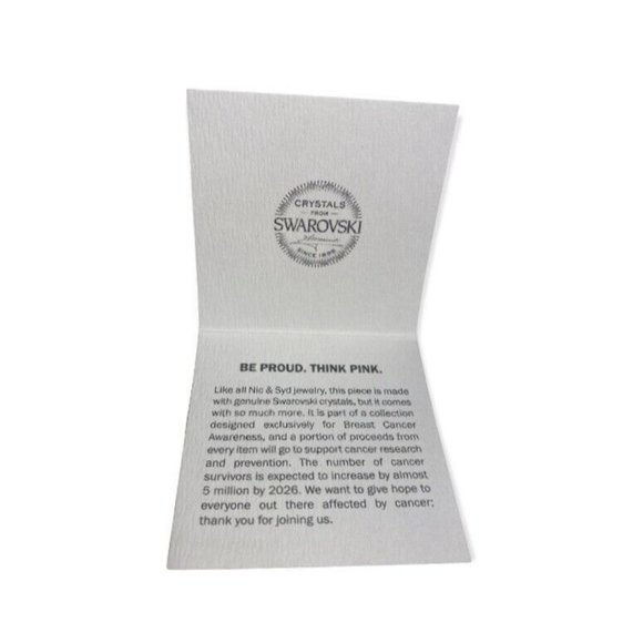 Nic & Syd Swarovski Crystal Breast Cancer Awareness Necklace Gift Brand New - Picture 4 of 4